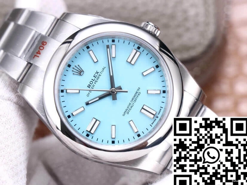 Turquoise Rolex EW M124300-0006 Perpetual Factory Dial Oyster 41MM Blue 0408